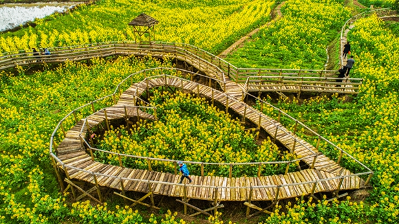 “心”型廊橋。廖濤 攝