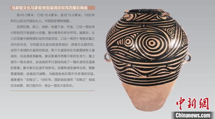 圖為“彩陶王”展板。　臨夏州融媒體供圖