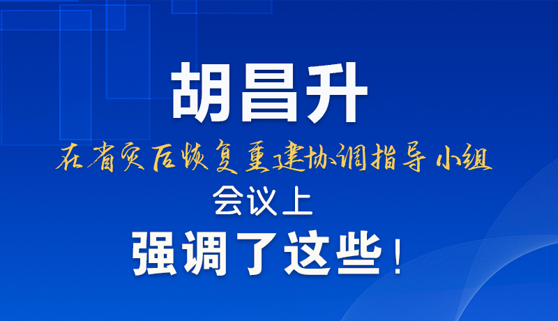 圖解|胡昌升在省災(zāi)后恢復(fù)重建協(xié)調(diào)指導(dǎo)小組會議上強(qiáng)調(diào)了這些！