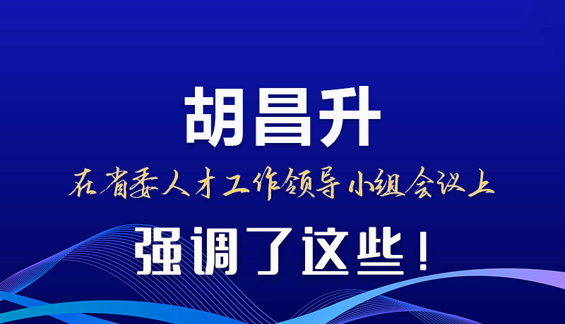 圖解|胡昌升在省委人才工作領(lǐng)導(dǎo)小組會議上強(qiáng)調(diào)了這些！