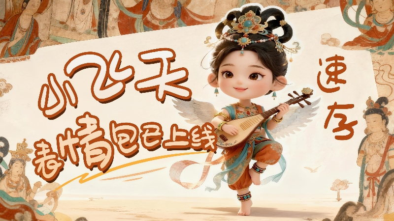 【何以中國·壁畫里的中國】小飛天表情包已上線，速存！