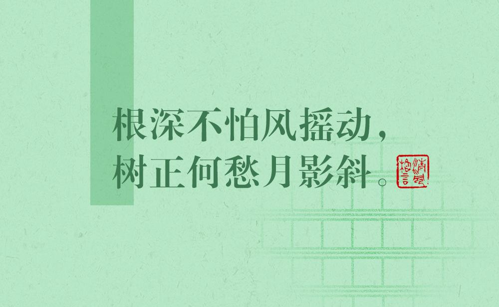 清風格言 | 根深不怕風搖動，樹正何愁月影斜