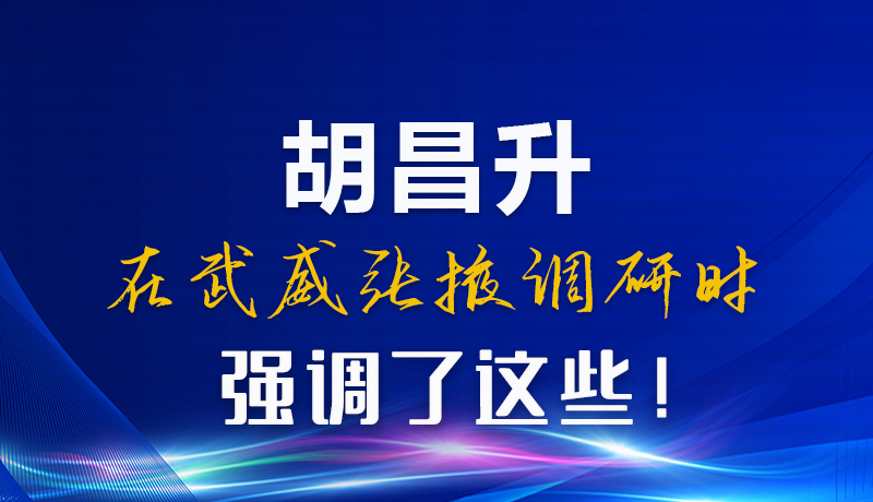 圖解|胡昌升在武威張掖調(diào)研時強(qiáng)調(diào)了這些！